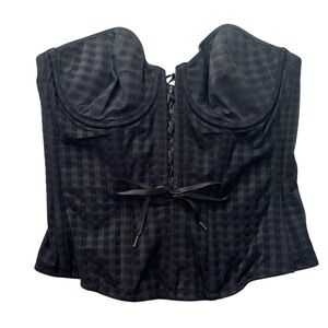 Marie Jo Black Corset with Checkered Design